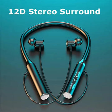 Wireless Bluetooth Neckband Earphones Gaming Stereo Sports Headset Waterproof Magnetic Earbud with LED Display