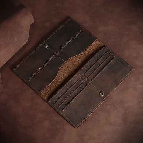 Horse Long Wallet Genuine Leather Hand-held Men's Card Holder
